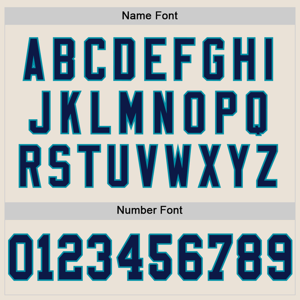 Custom Cream Navy-Teal Mesh Authentic Throwback Football Jersey - Sky-Custom