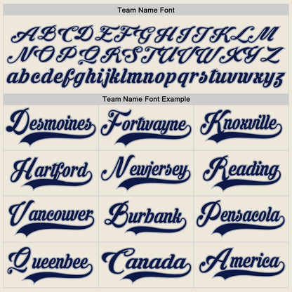 Custom Cream Blue-Navy Hockey Jersey - Sky-Custom