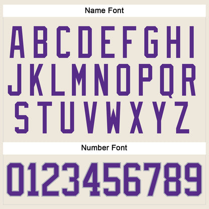 Custom Cream Purple-Gray Hockey Jersey - Sky-Custom