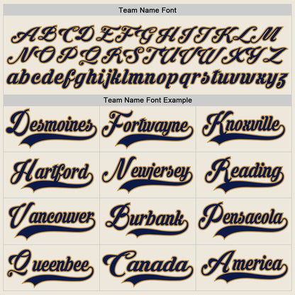 Custom Cream Navy-Old Gold Hockey Jersey - Sky-Custom