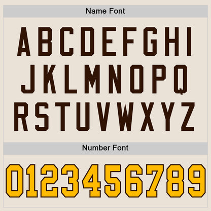 Custom Cream Gold-Brown Mesh Authentic Football Jersey - Sky-Custom