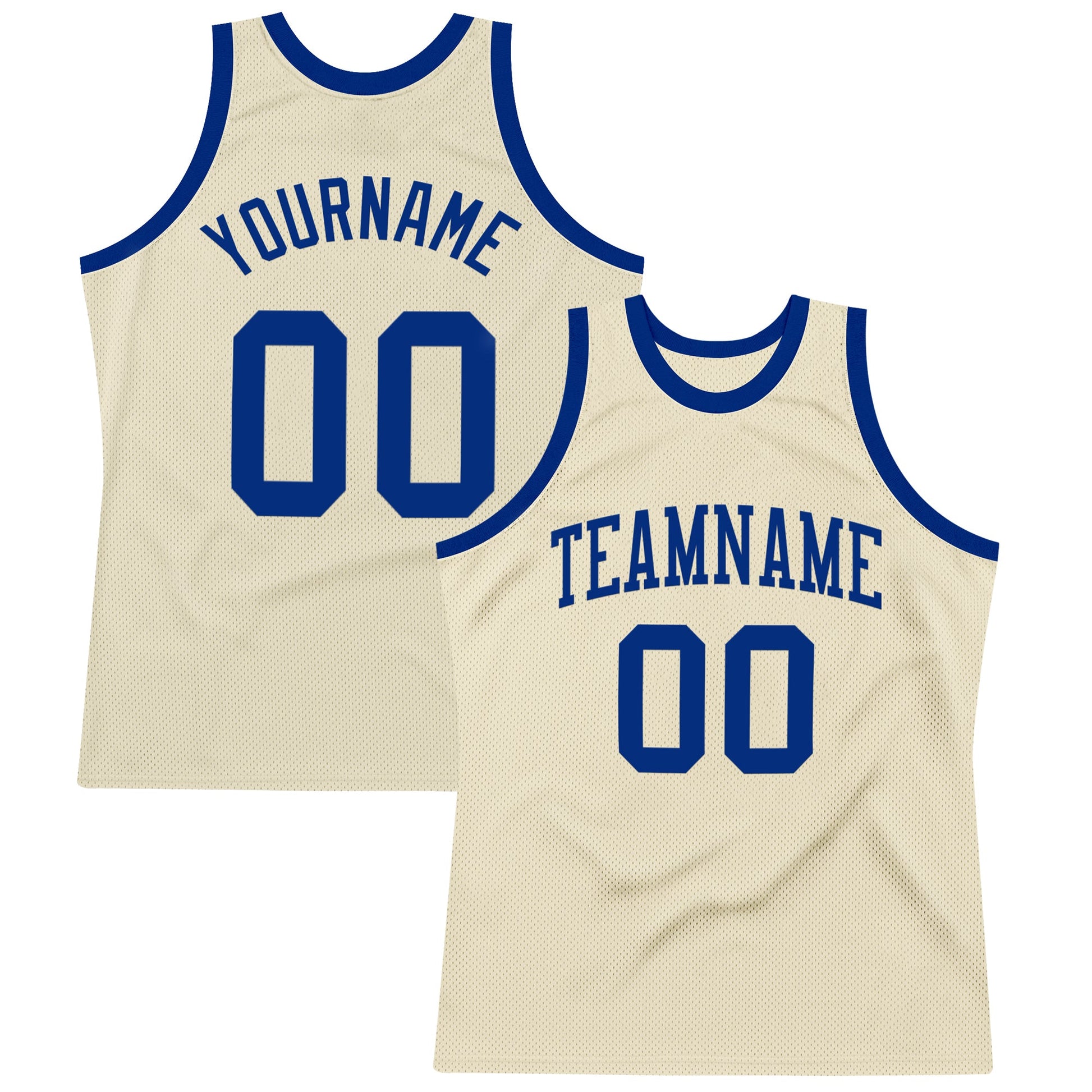 Custom Cream Royal Authentic Throwback Basketball Jersey - Sky-Custom
