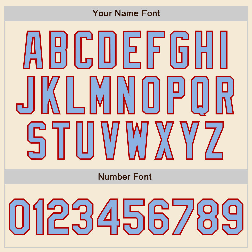 Custom Cream Light Blue-Red Authentic Baseball Jersey - Sky-Custom