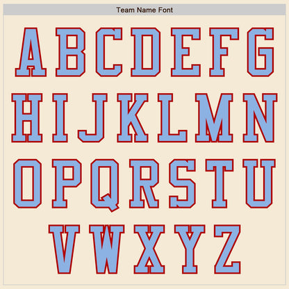 Custom Cream Light Blue-Red Authentic Baseball Jersey - Sky-Custom