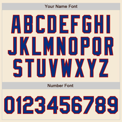 Custom Cream Royal-Red Authentic Baseball Jersey - Sky-Custom