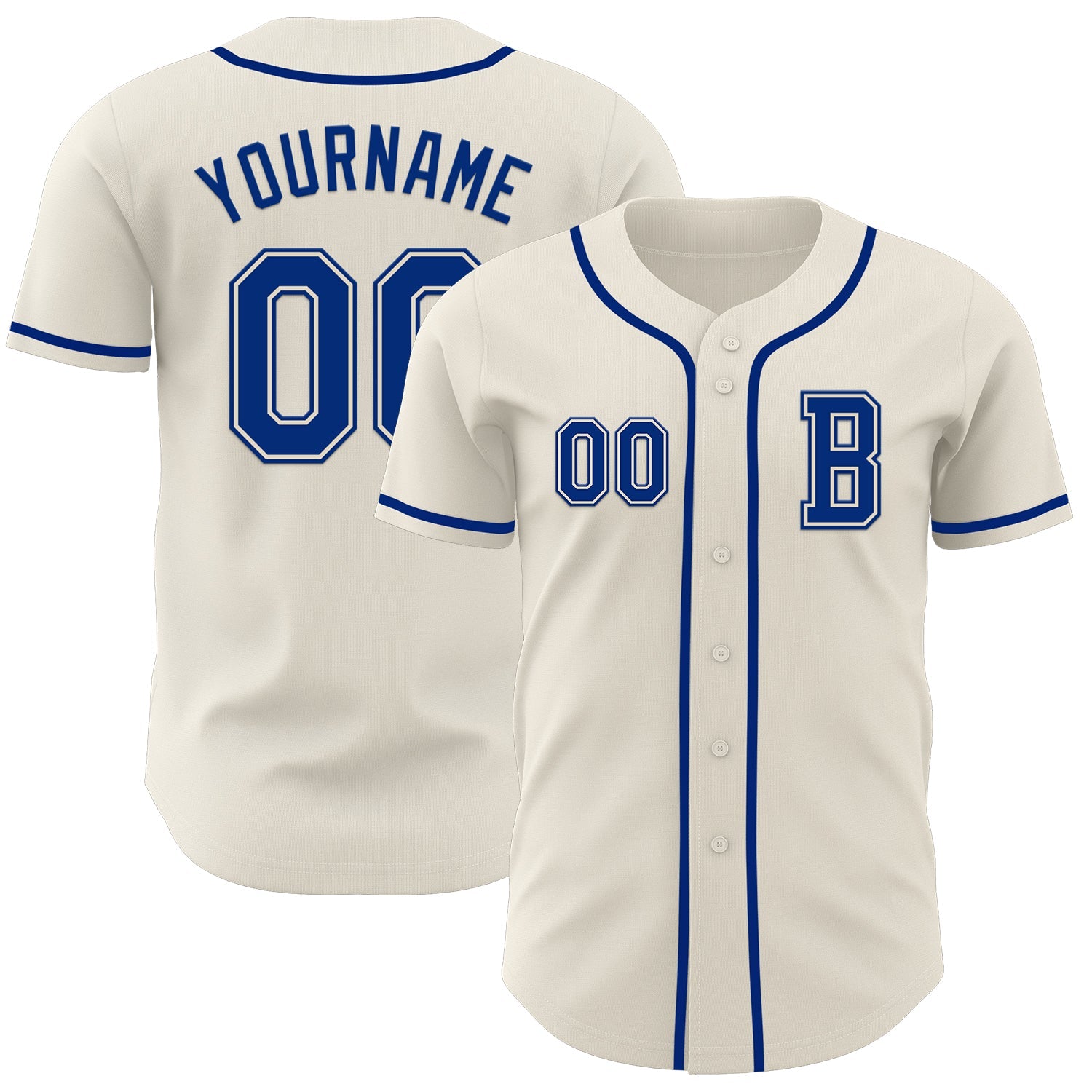 Custom Cream Royal Authentic Baseball Jersey - Sky-Custom