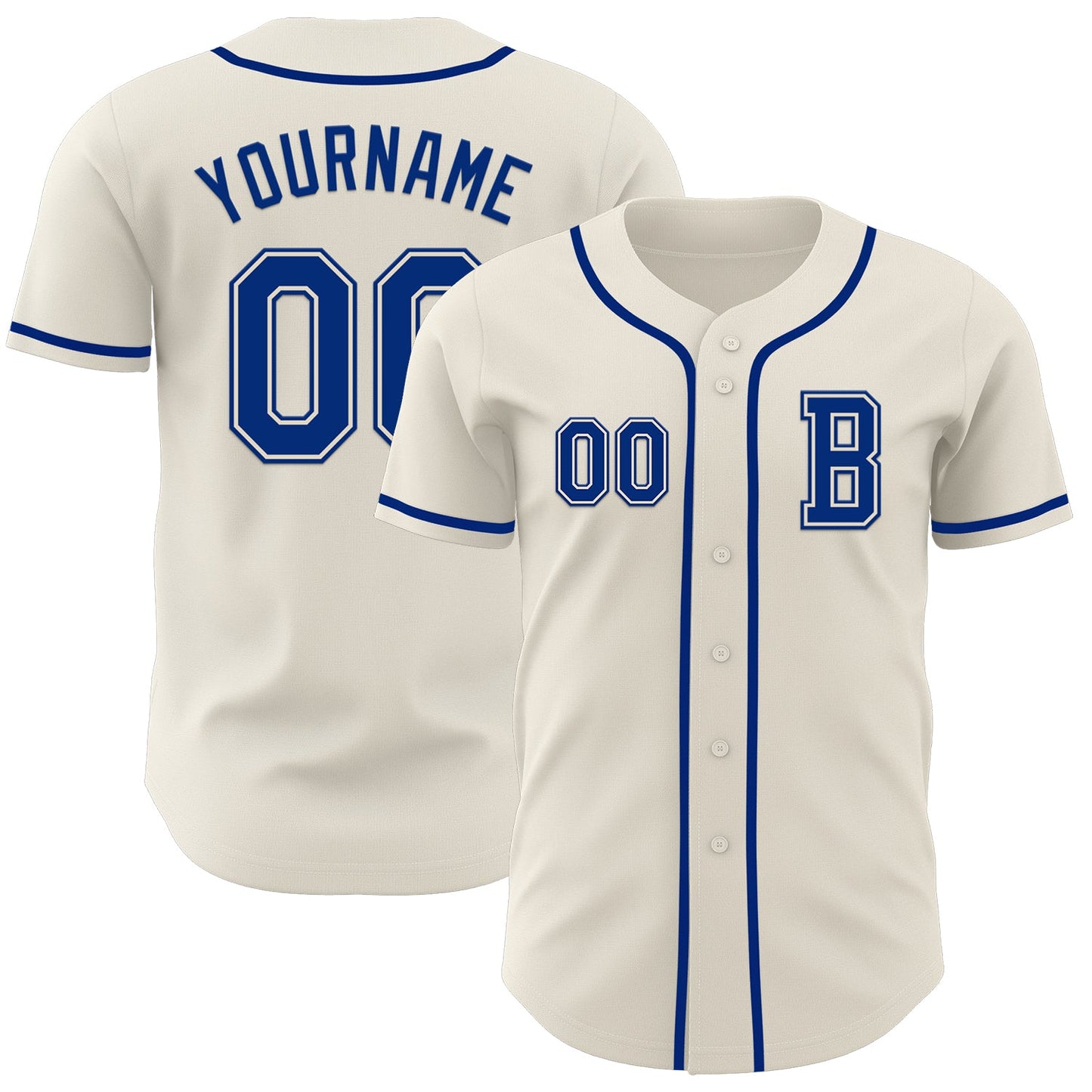 Custom Cream Royal Authentic Baseball Jersey - Sky-Custom