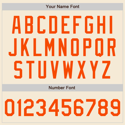 Custom Cream Orange Authentic Baseball Jersey - Sky-Custom