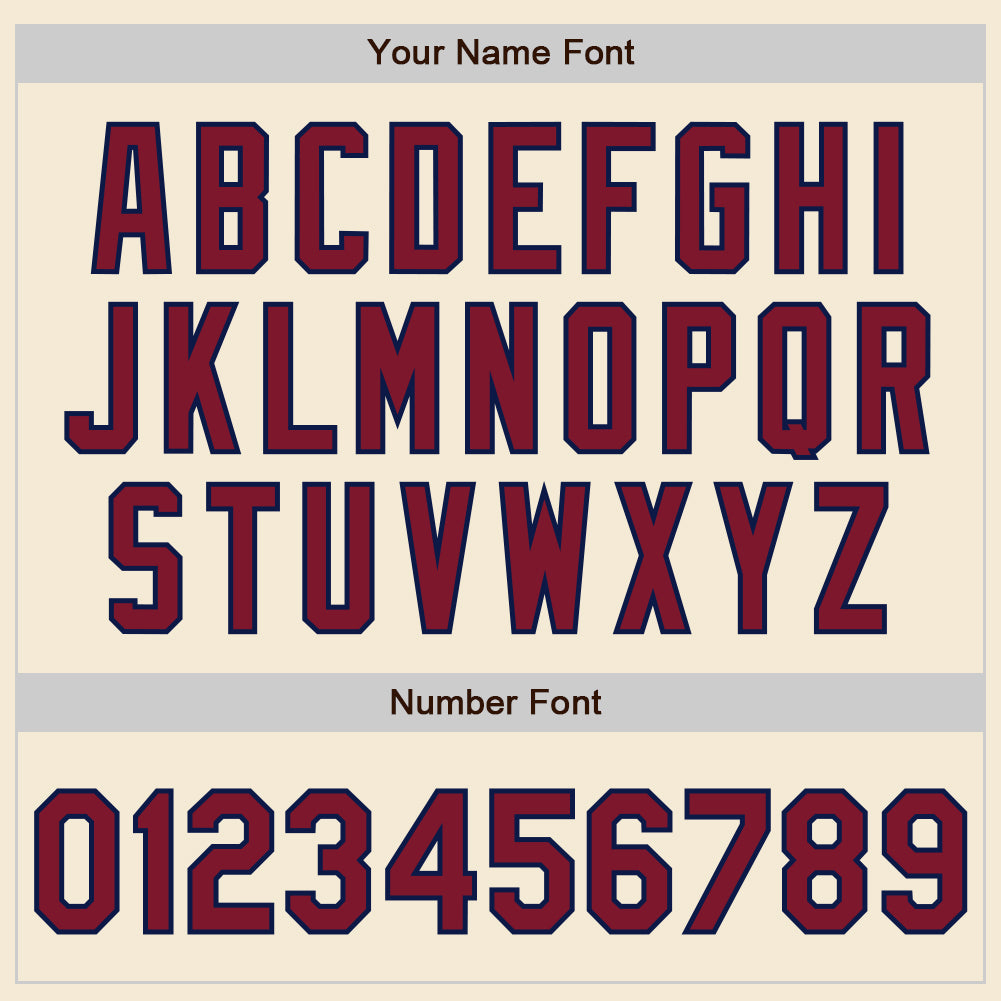 Custom Cream Crimson-Navy Authentic Baseball Jersey - Sky-Custom