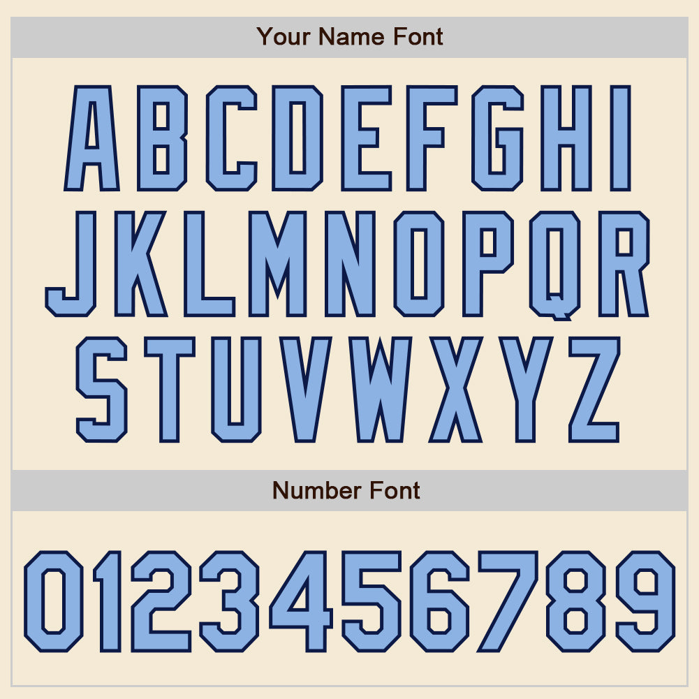 Custom Cream Light Blue-Navy Authentic Baseball Jersey - Sky-Custom