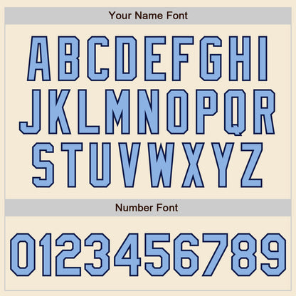 Custom Cream Light Blue-Navy Authentic Baseball Jersey - Sky-Custom