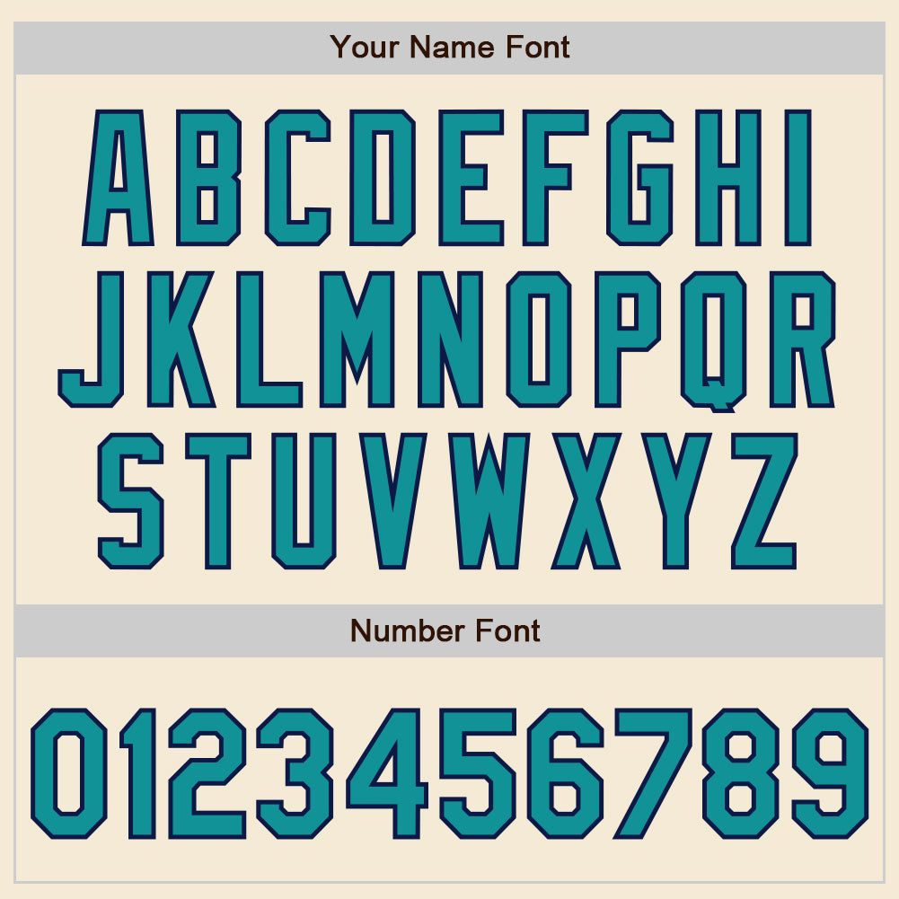 Custom Cream Teal-Navy Authentic Baseball Jersey - Sky-Custom