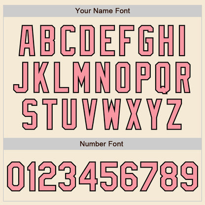 Custom Cream Medium Pink-Black Authentic Baseball Jersey - Sky-Custom