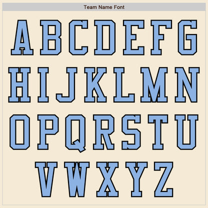 Custom Cream Light Blue-Black Authentic Baseball Jersey - Sky-Custom