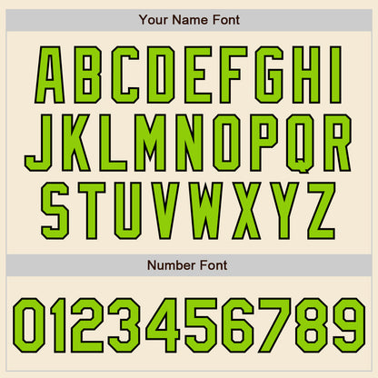 Custom Cream Neon Green-Black Authentic Baseball Jersey - Sky-Custom