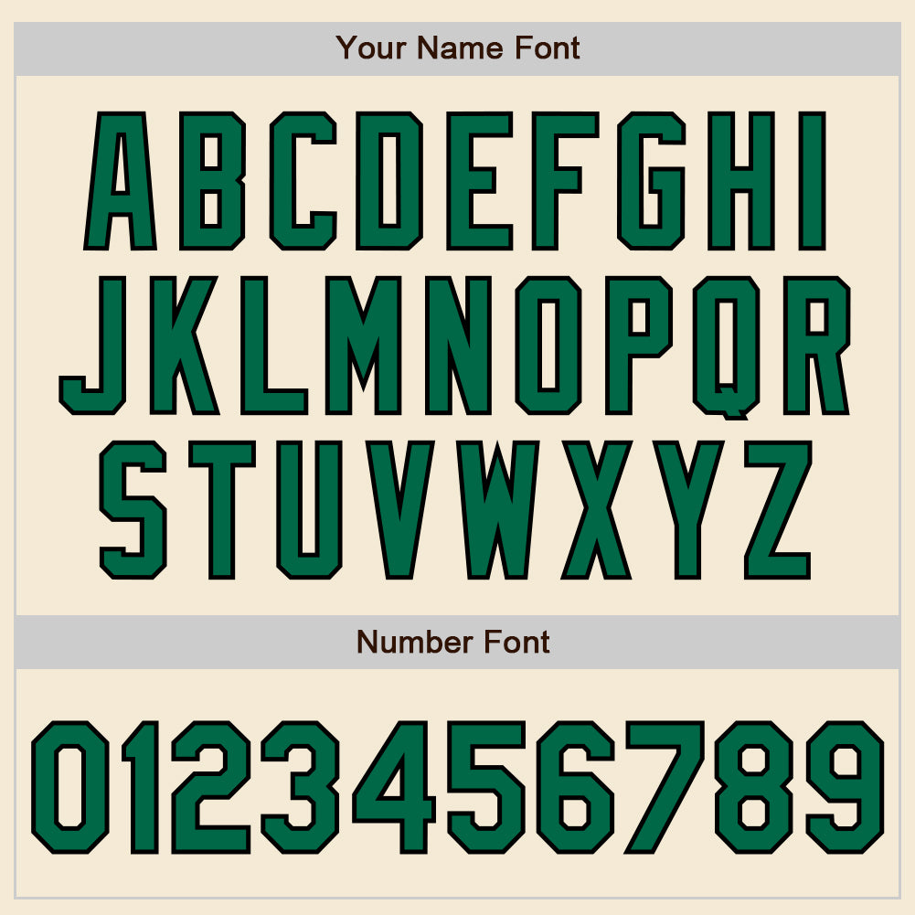 Custom Cream Kelly Green-Black Authentic Baseball Jersey - Sky-Custom