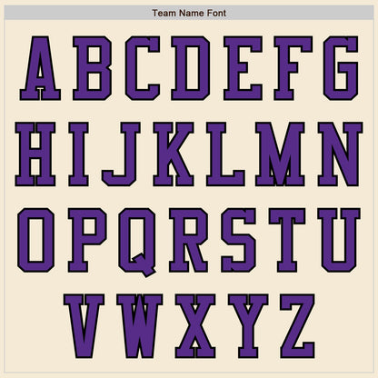 Custom Cream Purple-Black Authentic Baseball Jersey - Sky-Custom