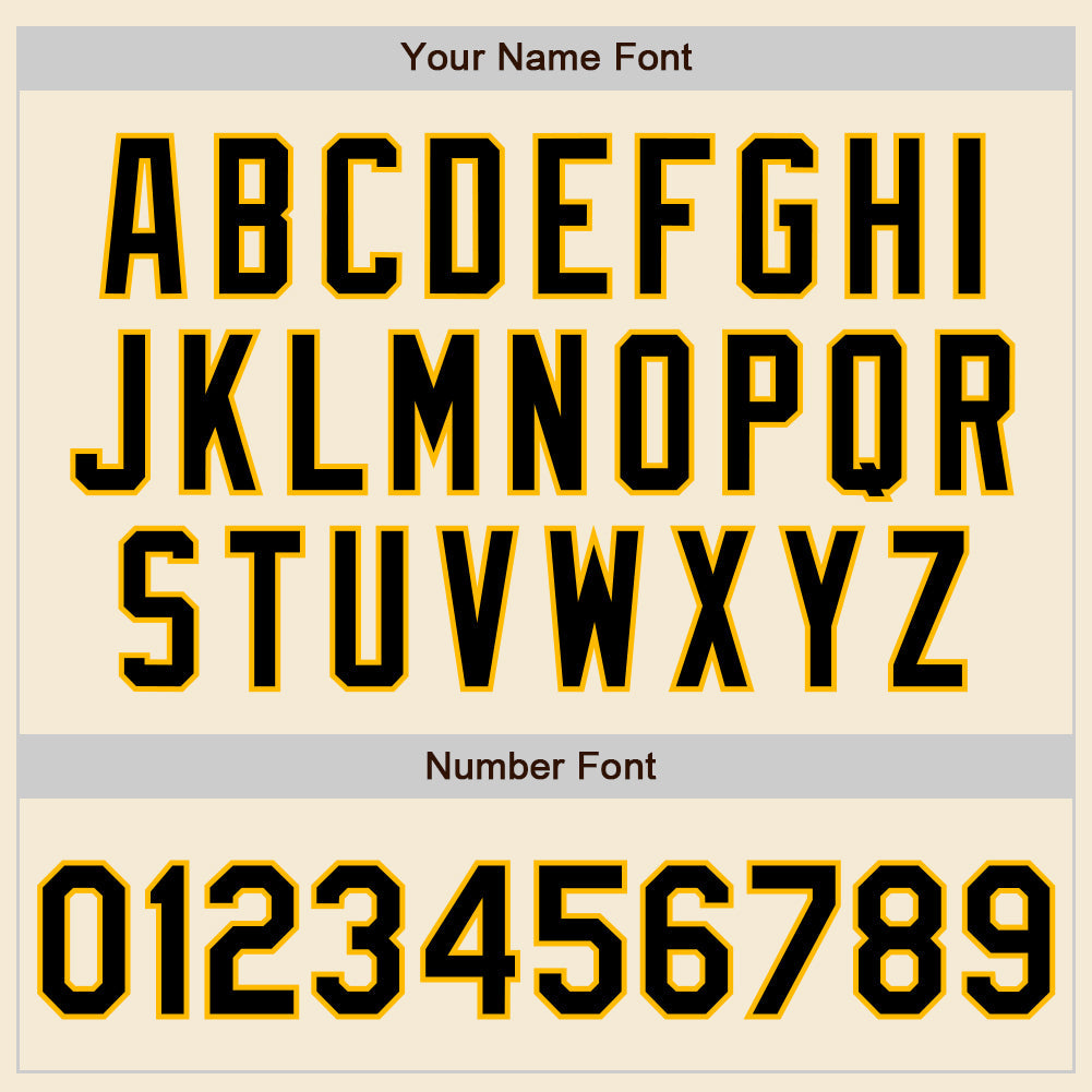 Custom Cream Black-Gold Authentic Baseball Jersey - Sky-Custom