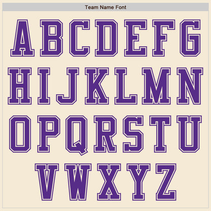 Custom Cream Purple Authentic Baseball Jersey - Sky-Custom