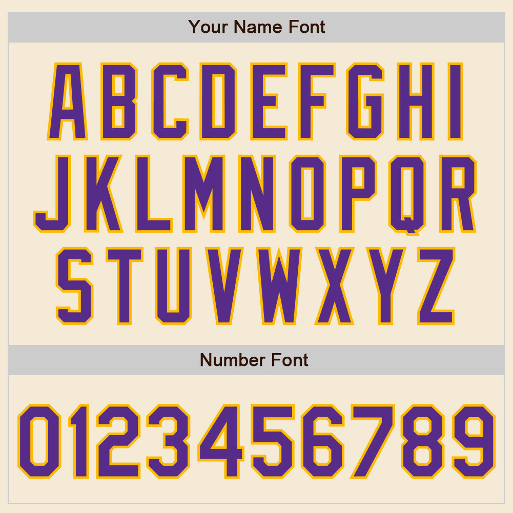 Custom Cream Purple-Gold Authentic Baseball Jersey - Sky-Custom