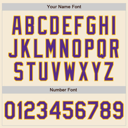 Custom Cream Purple-Gold Authentic Baseball Jersey - Sky-Custom