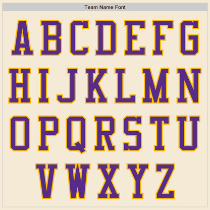 Custom Cream Purple-Gold Authentic Baseball Jersey - Sky-Custom