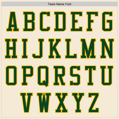 Custom Cream Green-Gold Authentic Baseball Jersey - Sky-Custom