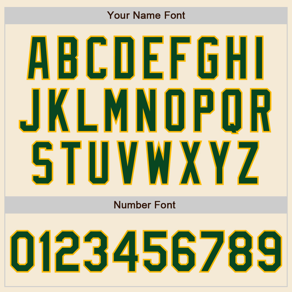 Custom Cream Green-Gold Authentic Baseball Jersey - Sky-Custom