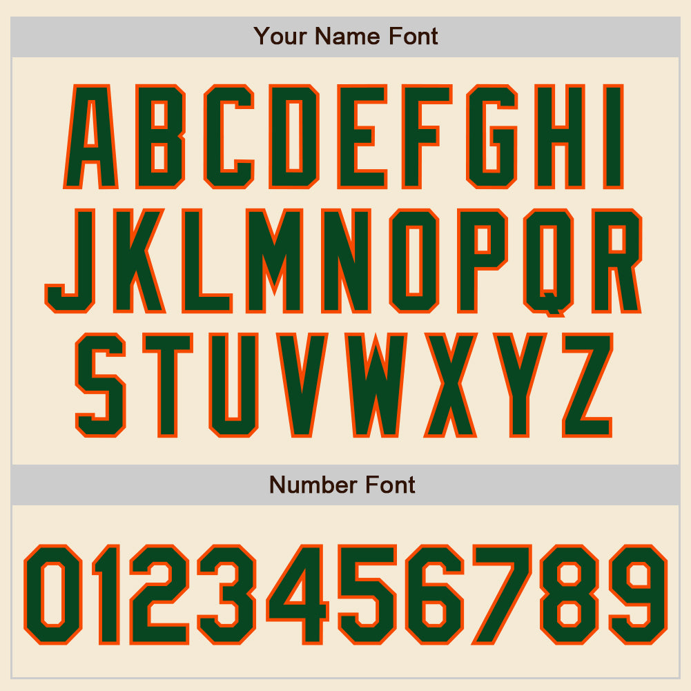 Custom Cream Green-Orange Authentic Baseball Jersey - Sky-Custom