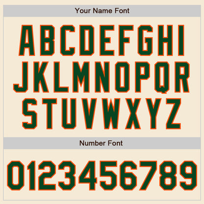 Custom Cream Green-Orange Authentic Baseball Jersey - Sky-Custom