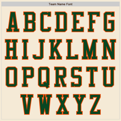 Custom Cream Green-Orange Authentic Baseball Jersey - Sky-Custom