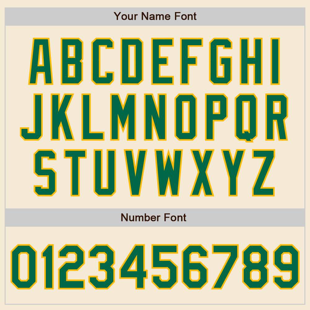 Custom Cream Kelly Green-Gold Authentic Baseball Jersey - Sky-Custom