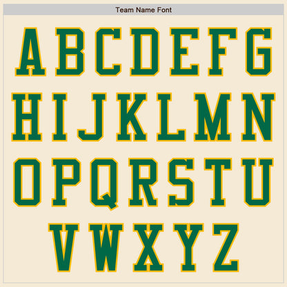 Custom Cream Kelly Green-Gold Authentic Baseball Jersey - Sky-Custom