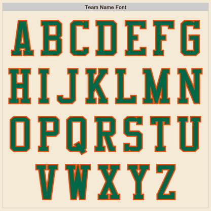 Custom Cream Kelly Green-Orange Authentic Baseball Jersey - Sky-Custom