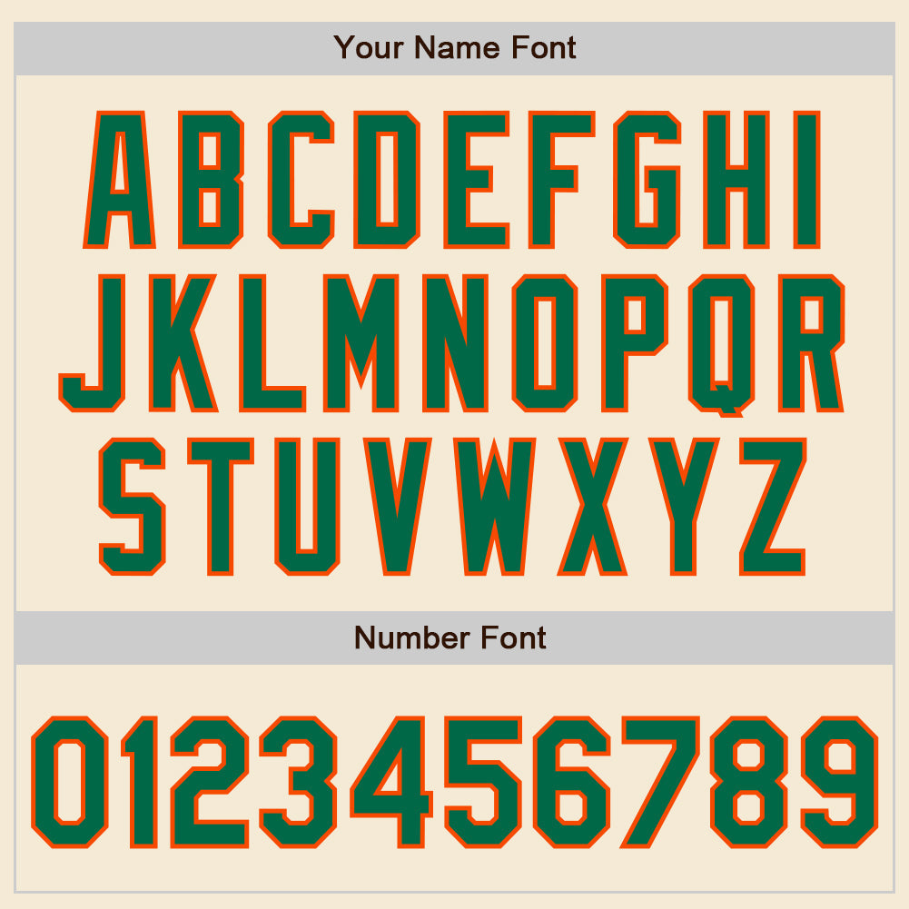 Custom Cream Kelly Green-Orange Authentic Baseball Jersey - Sky-Custom