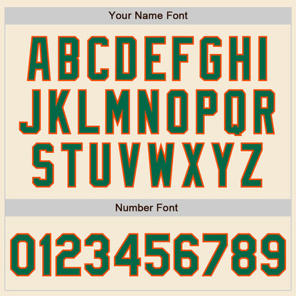 Custom Cream Kelly Green-Orange Authentic Baseball Jersey - Sky-Custom