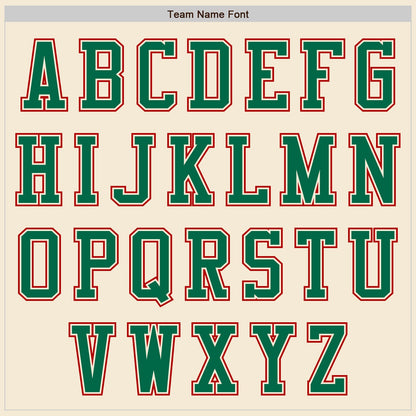 Custom Cream Red-Kelly Green Authentic Baseball Jersey - Sky-Custom