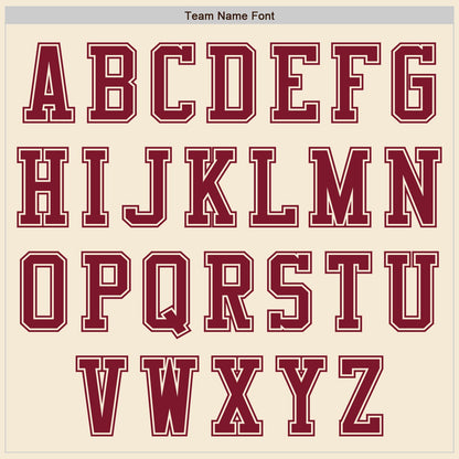 Custom Cream Crimson Authentic Baseball Jersey - Sky-Custom
