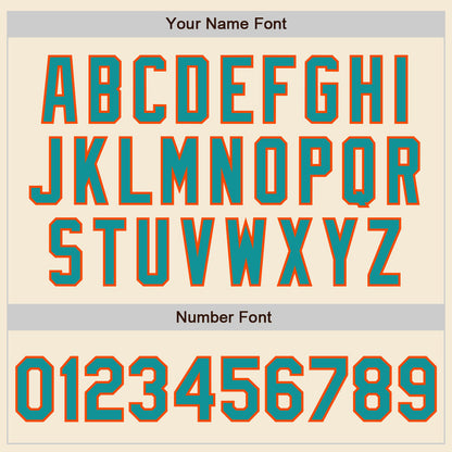 Custom Cream Teal-Orange Authentic Baseball Jersey - Sky-Custom