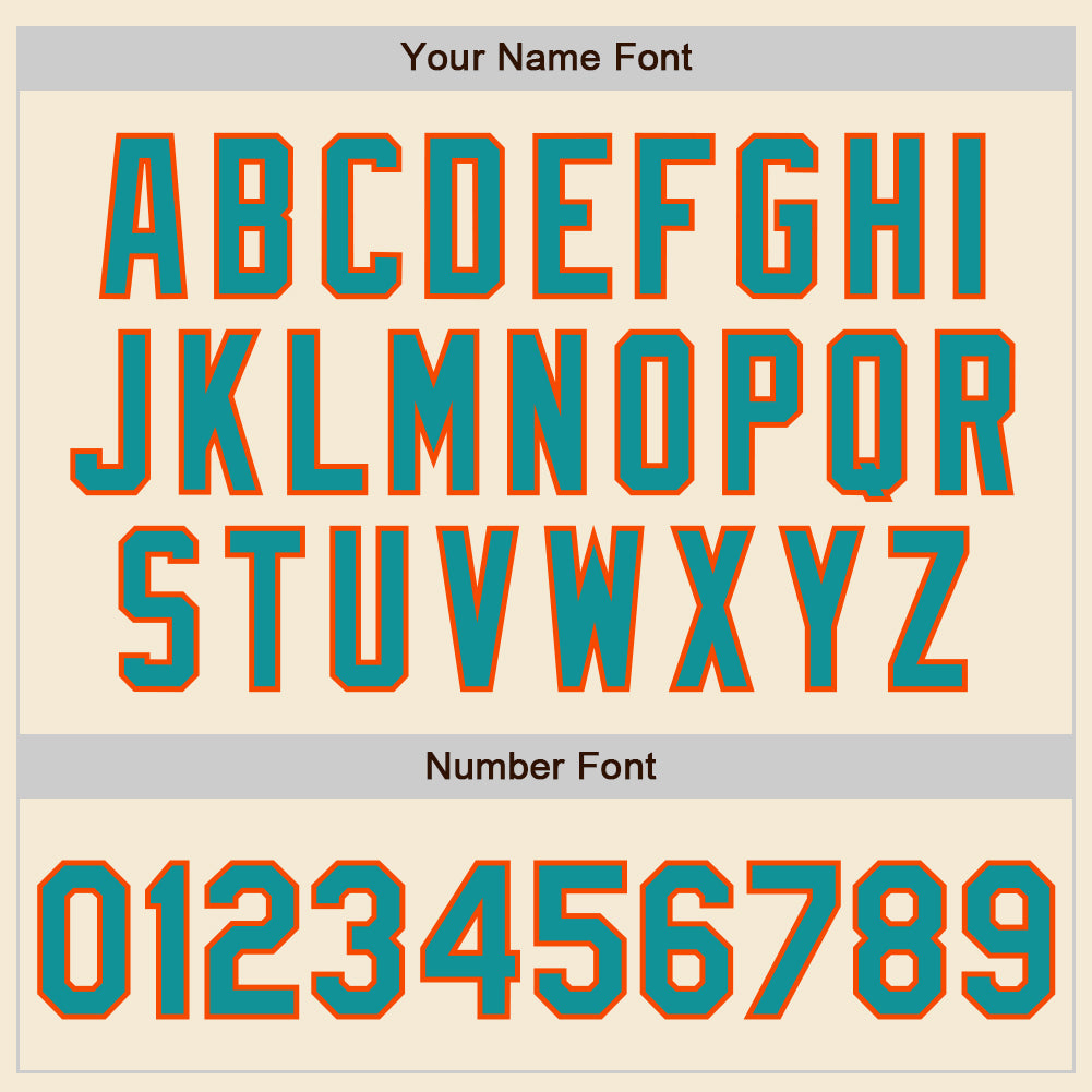 Custom Cream Teal-Orange Authentic Baseball Jersey - Sky-Custom