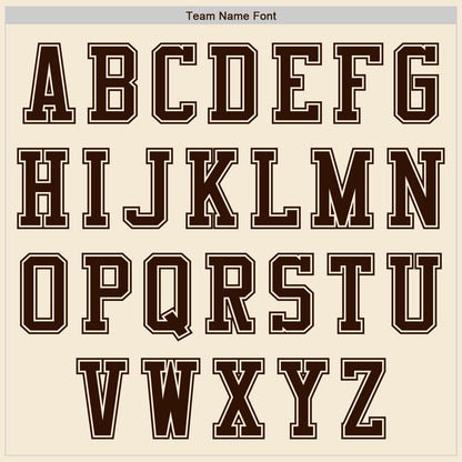 Custom Cream Brown Authentic Baseball Jersey - Sky-Custom