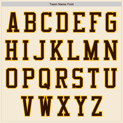 Custom Cream Brown-Gold Authentic Baseball Jersey - Sky-Custom