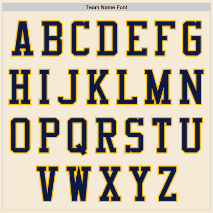 Custom Cream Navy-Gold Authentic Baseball Jersey - Sky-Custom