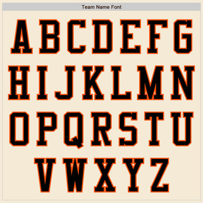 Custom Cream Black-Orange Authentic Baseball Jersey - Sky-Custom
