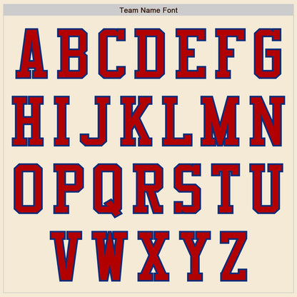 Custom Cream Red=Royal Authentic Baseball Jersey - Sky-Custom
