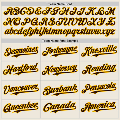 Custom Cream Brown-Gold Authentic Baseball Jersey - Sky-Custom