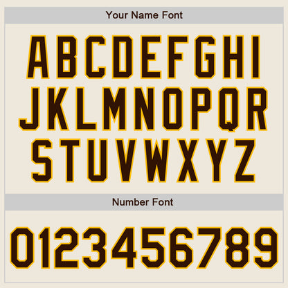 Custom Cream Brown-Gold Authentic Baseball Jersey - Sky-Custom