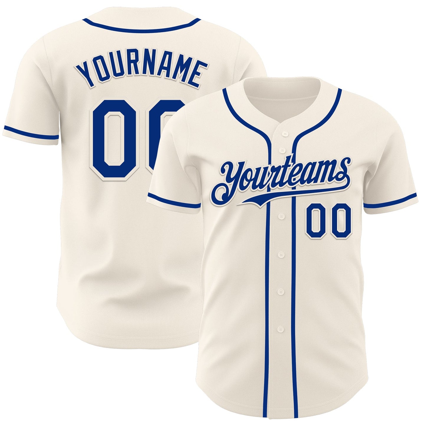Custom Cream Royal Authentic Baseball Jersey - Sky-Custom