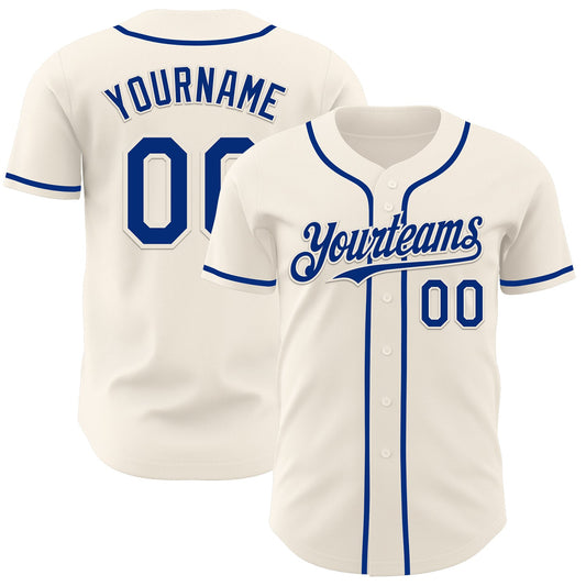 Custom Cream Royal Authentic Baseball Jersey - Sky-Custom