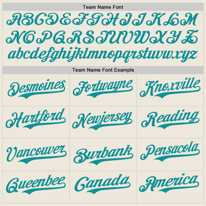 Custom Cream Teal Authentic Baseball Jersey - Sky-Custom